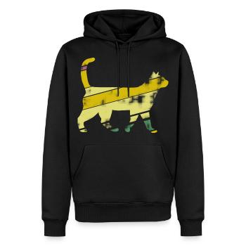 Katze Streifen - Männer Premium Bio Hoodie - Schwarz - Vorne - Nico (187cm)