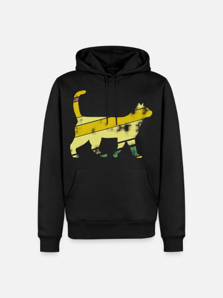 Katze Streifen - Männer Premium Bio Hoodie - Schwarz