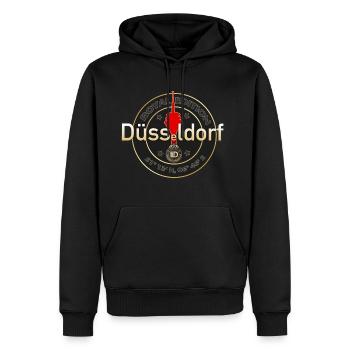 LiD - Lifestyle in Düsseldorf - Royal Edition - Männer Premium Bio Hoodie - Schwarz - Vorne - Nico (187cm)