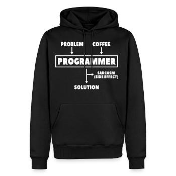 Coding Programmer Nerd Computer Science Coffee - Men’s Premium Organic Hoodie - black - Front - Nico (187cm)