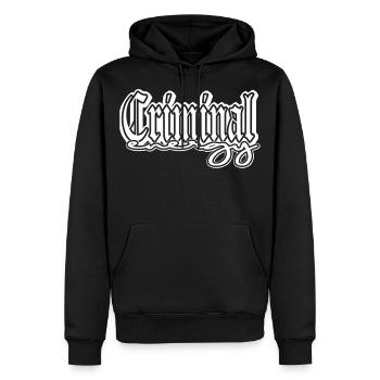 crime ghetto ptential criminel bandit bâtard terr - Sweat à capuche Premium bio Homme - noir - Devant - Nico (187cm)
