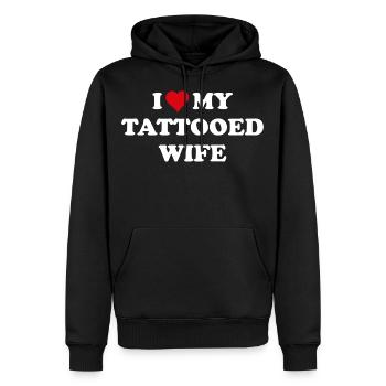 Tattoo Lovers Tattooed Wife Valentines Day Mari - Sweat à capuche Premium bio Homme - noir - Devant - Nico (187cm)