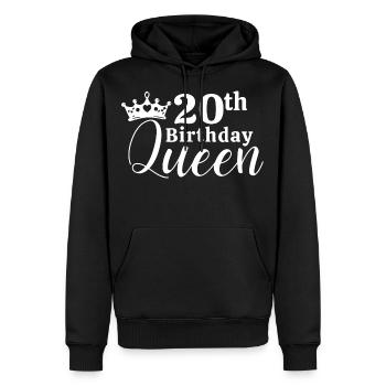 20th birthday - Men’s Premium Organic Hoodie - black - Front - Nico (187cm)