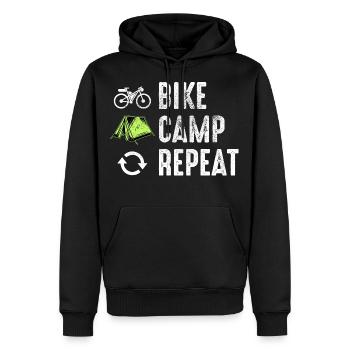 Bikepacking Radfahrer Gravel Bike Fahrrad Lustig - Männer Premium Bio Hoodie - Schwarz - Vorne - Nico (187cm)
