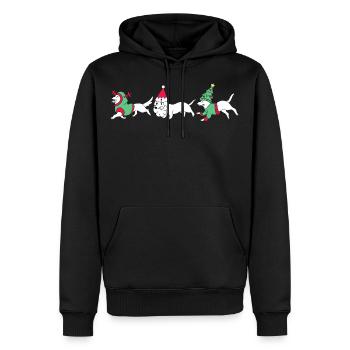 woofy noël - Sweat à capuche Premium bio Homme - noir - Devant - Nico (187cm)