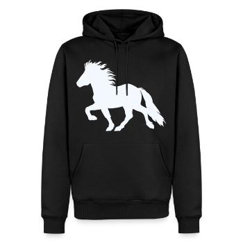 Islandpferd 6, Edler Tölter - Männer Premium Bio Hoodie - Schwarz - Vorne - Nico (187cm)