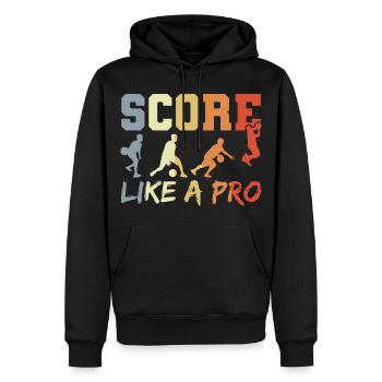 Citation amusante de basket-ball - Sweat à capuche Premium bio Homme - noir - Devant - Nico (187cm)