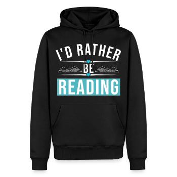 I'D RATHER BE READING - Männer Premium Bio Hoodie - Schwarz - Vorne - Nico (187cm)