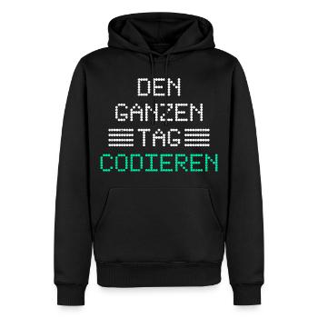 Ordinateur nerd CODANT TOUTE LA JOURNÉE DRÔLE - Sweat à capuche Premium bio Homme - noir - Devant - Nico (187cm)