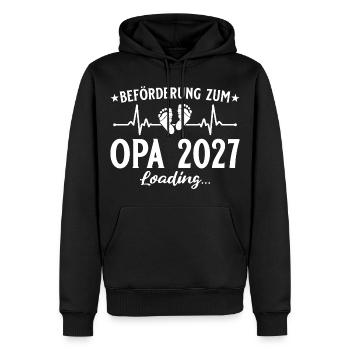 Beförderung zum Opa 2027 Loading Geschenk - Männer Premium Bio Hoodie - Schwarz - Vorne - Nico (187cm)