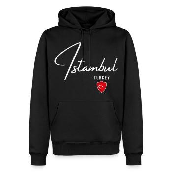 Istanbul Türkei, elegantes Design Istanbul - Männer Premium Bio Hoodie - Schwarz - Vorne - Nico (187cm)