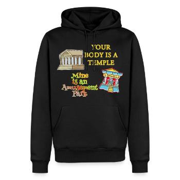 Temple Body Vergnügungspark - Männer Premium Bio Hoodie - Schwarz - Vorne - Nico (187cm)