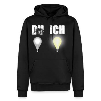 Glühbirne Schlau Clever Ich Du - Männer Premium Bio Hoodie - Schwarz - Vorne - Nico (187cm)