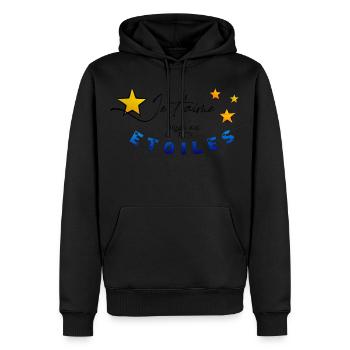 Etoiles d'amour - Sweat à capuche Premium bio Homme - noir - Devant - Nico (187cm)