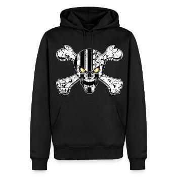 breizh skull 06 - Sweat à capuche Premium bio Homme - noir - Devant - Nico (187cm)