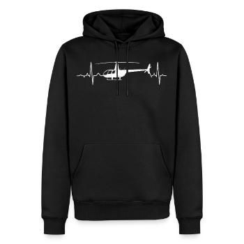 Helikopter Hubschrauber Pilot Herzschlag - Männer Premium Bio Hoodie - Schwarz - Vorne - Nico (187cm)