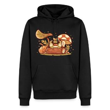Herbst-Frosch - Männer Premium Bio Hoodie - Schwarz - Vorne - Nico (187cm)