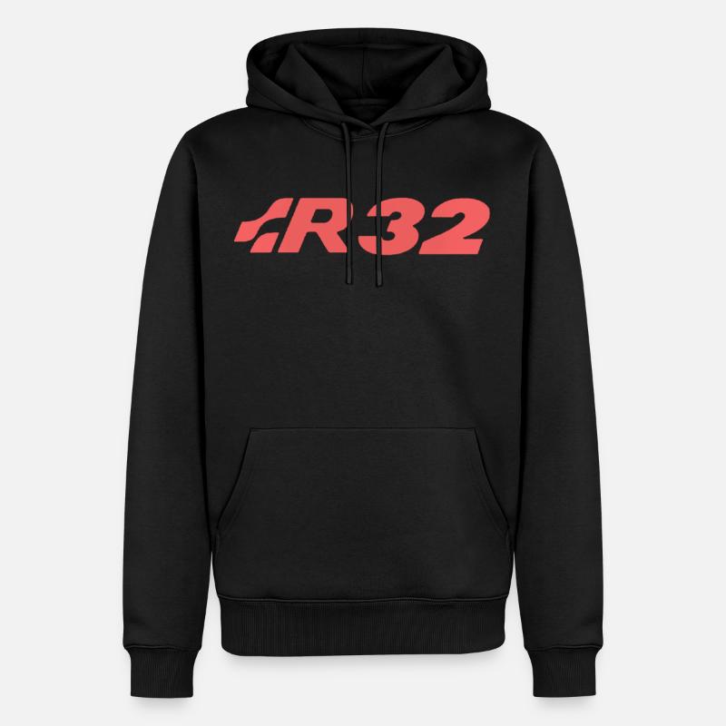 R32 BADGE - Sweat à capuche Premium bio Homme - noir