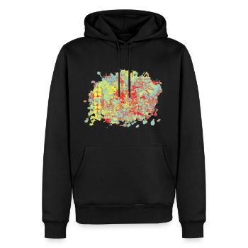 Splash Jaune - Sweat à capuche Premium bio Homme - noir - Devant - Nico (187cm)