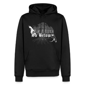 As at the top so at the bottom, Solve et Coagula, Tree - Men’s Premium Organic Hoodie - black - Front - Nico (187cm)