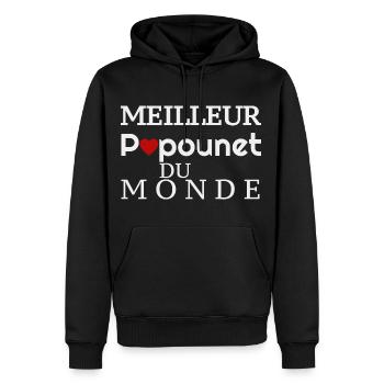 Meilleur Papounet du Monde! - Sweat à capuche Premium bio Homme - noir - Devant - Nico (187cm)