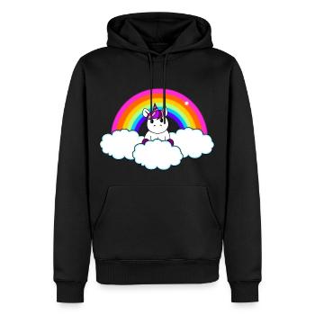 arc-en-Unicorn - Sweat à capuche Premium bio Homme - noir - Devant - Nico (187cm)