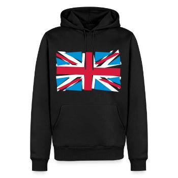 Crazy Union Jack - Sweat à capuche Premium bio Homme - noir - Devant - Nico (187cm)