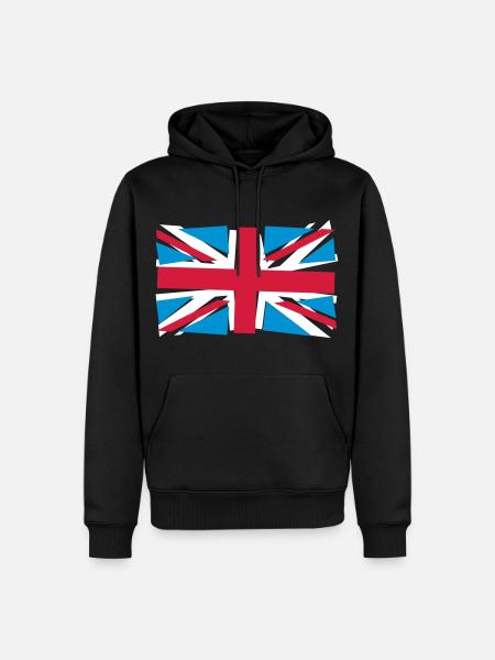 Crazy Union Jack - Männer Premium Bio Hoodie - Schwarz