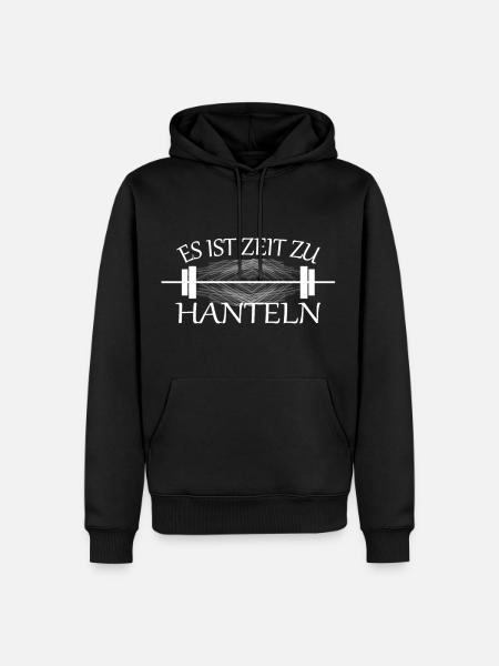 Het is tijd voor vrije gewichten - Mannen Premium Bio hoodie - zwart