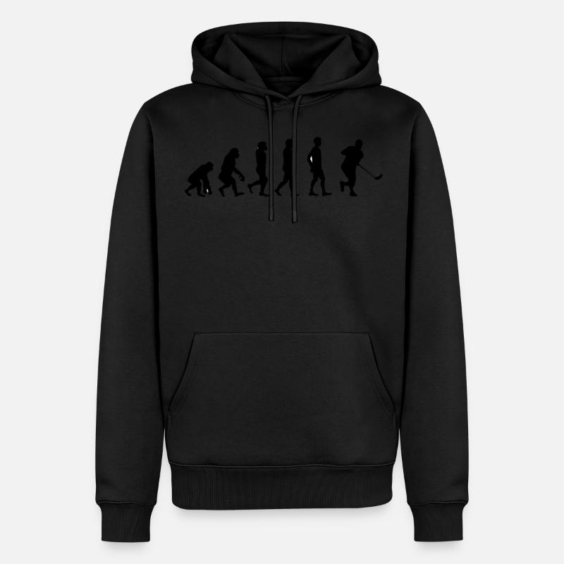 Evolution du Floorball - Sweat à capuche Premium bio Homme - noir
