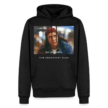 The Breakfast Club Eat My Shorts - Sweat à capuche Premium bio Homme - noir - Devant - Nico (187cm)