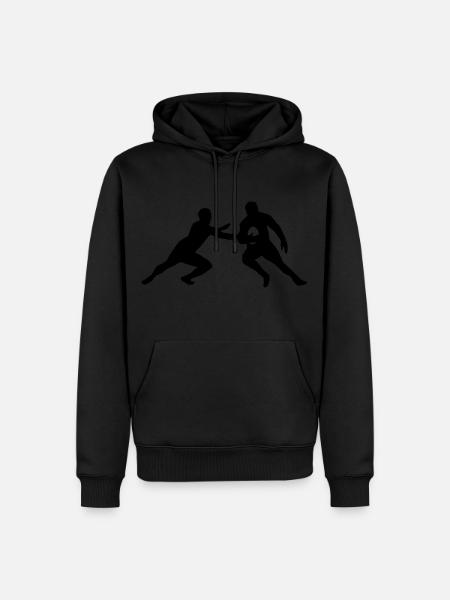 Rugby - Männer Premium Bio Hoodie - Schwarz