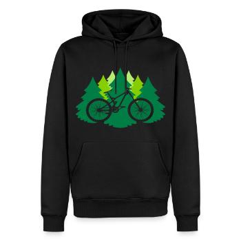 In the forest - Men’s Premium Organic Hoodie - black - Front - Nico (187cm)