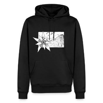 Gentiane Flyer Parapente - Sweat à capuche Premium bio Homme - noir - Devant - Nico (187cm)