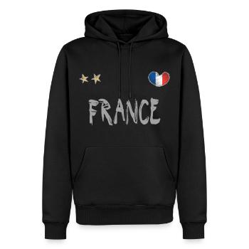 Maillot de football France Drapeau français - Sweat à capuche Premium bio Homme - noir - Devant - Nico (187cm)