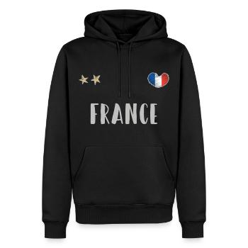 Maillot de football France Drapeau français - Sweat à capuche Premium bio Homme - noir - Devant - Nico (187cm)