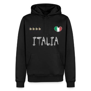 Maillot de football Italie Drapeau italien - Sweat à capuche Premium bio Homme - noir - Devant - Nico (187cm)
