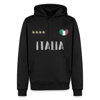 Maillot de football Italie Drapeau italien - Sweat à capuche Premium bio Homme - noir - Devant - Nico (187cm)
