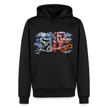 ETIK YZ - Sweat à capuche Premium bio Homme - noir - Devant - Nico (187cm)