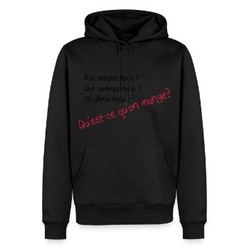 Sprüche - Männer Premium Bio Hoodie - Schwarz - Vorne - Nico (187cm)
