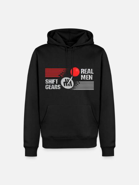 Real men shift gears - Men’s Premium Organic Hoodie - black