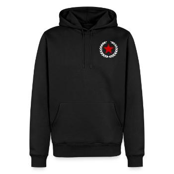Étoile Rouge - Sweat à capuche Premium bio Homme - noir - Devant - Nico (187cm)