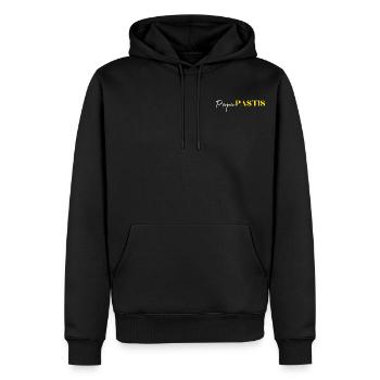 Papa Pastis - Sweat à capuche Premium bio Homme - noir - Devant - Nico (187cm)