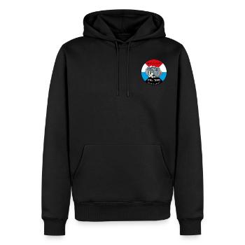 Registered Catania Calcio logo - Men’s Premium Organic Hoodie - black - Front - Nico (187cm)