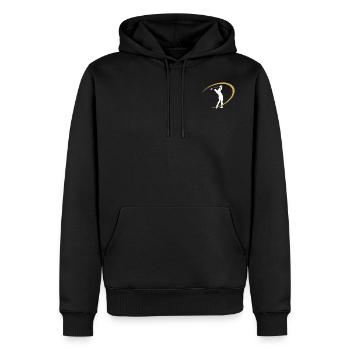 Nom Golf | Golf | Tee Shot | Golfeurs - Sweat à capuche Premium bio Homme - noir - Devant - Nico (187cm)