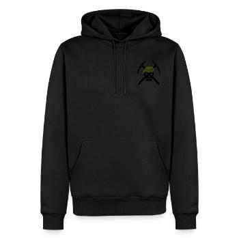 soldat Hunter - Sweat à capuche Premium bio Homme - noir - Devant - Nico (187cm)