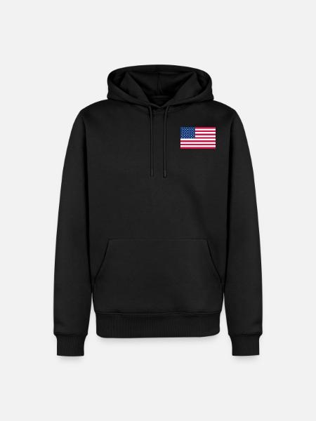american flag - Men’s Premium Organic Hoodie - black