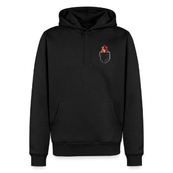 Poulet - Sweat à capuche Premium bio Homme - noir - Devant - Nico (187cm)
