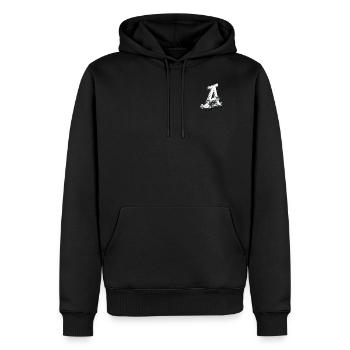 A - Männer Premium Bio Hoodie - Schwarz - Vorne - Nico (187cm)