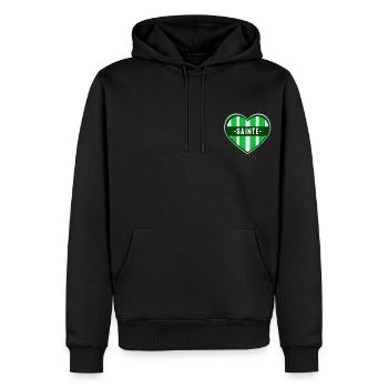 Saint Etienne - Sweat à capuche Premium bio Homme - noir - Devant - Nico (187cm)